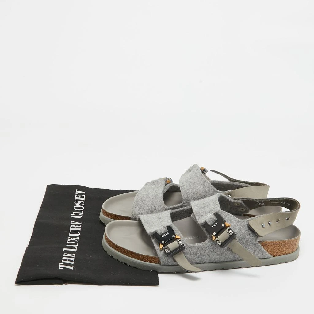 Dior Dior X Birkenstock Grey Wool Slingback Sandals Size 41  9