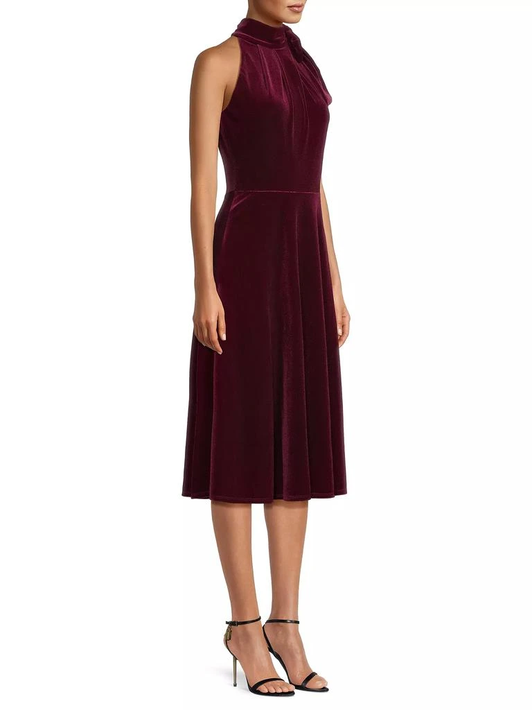 Black Halo Audrey Velvet Tie-Neck Midi Dress 4