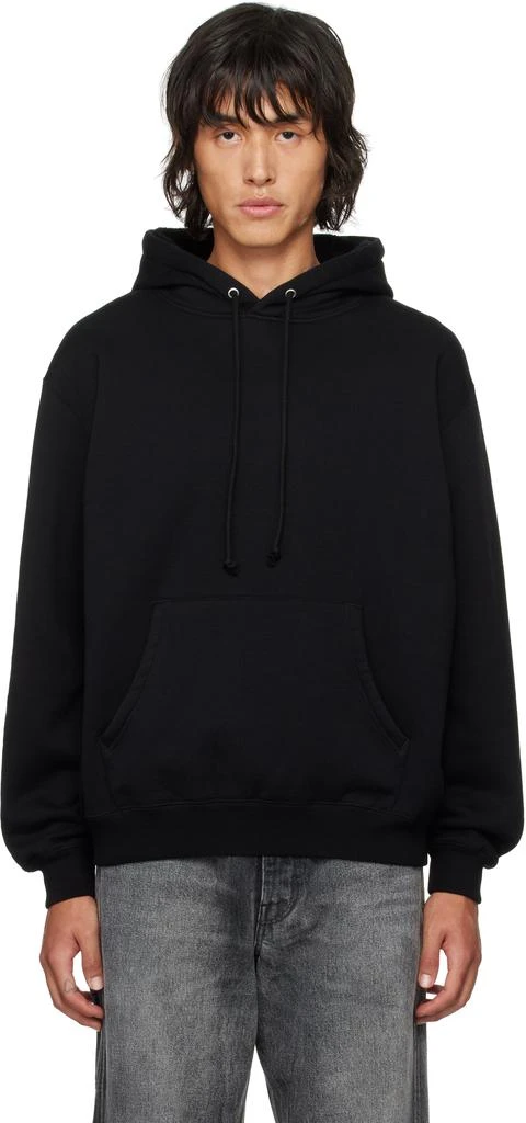 AURALEE Black Smooth Soft Sweat Hoodie 1