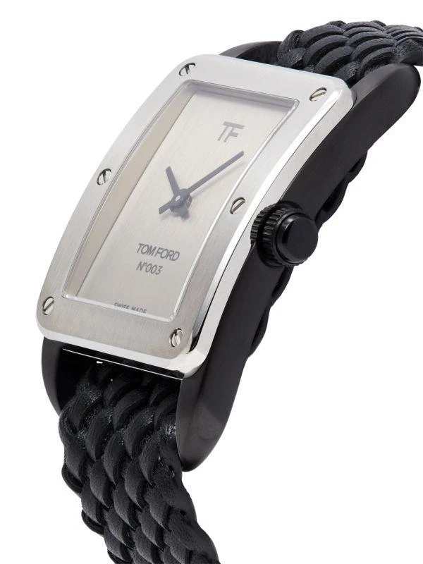 Tom Ford No.003 31MM Stainless Steel & Braided Leather Strap Watch 3