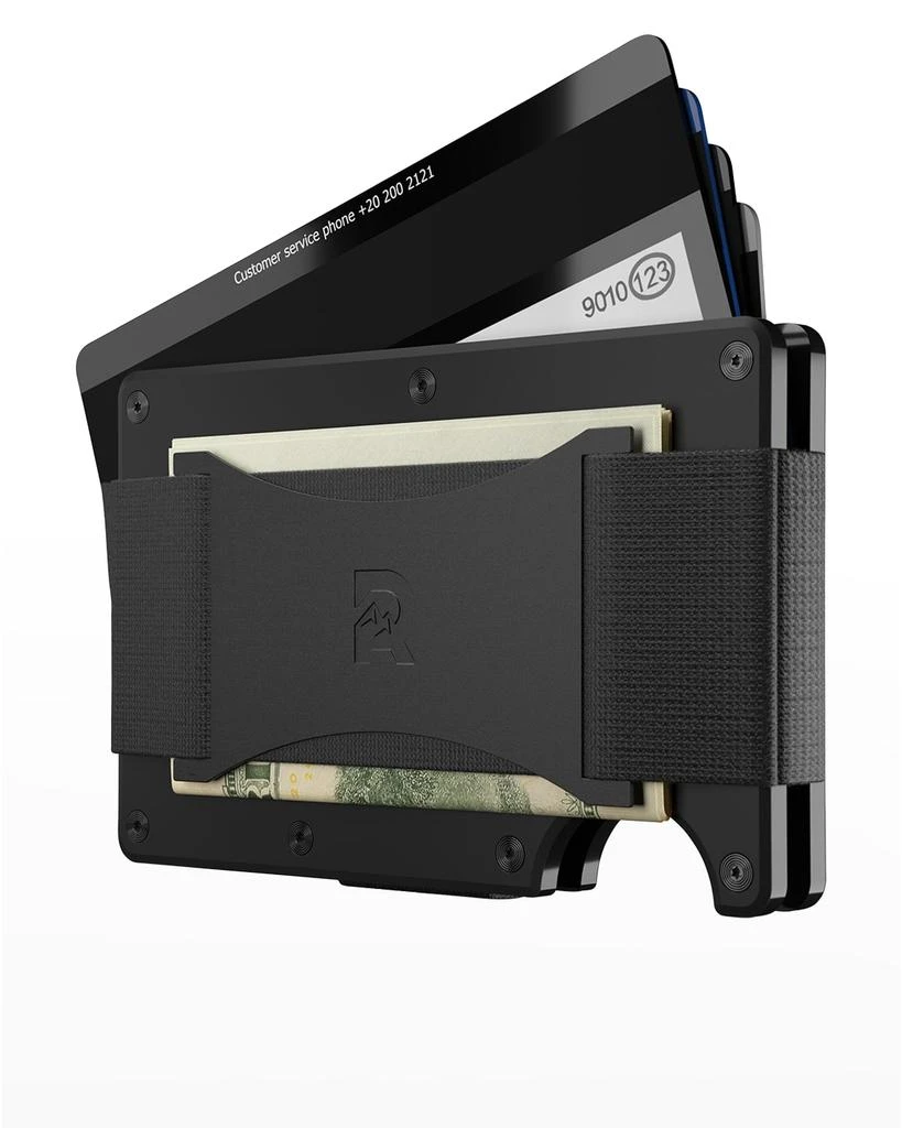 The Ridge Men's RFID Cash Strap Metal Wallet, Matte Black Titanium 5