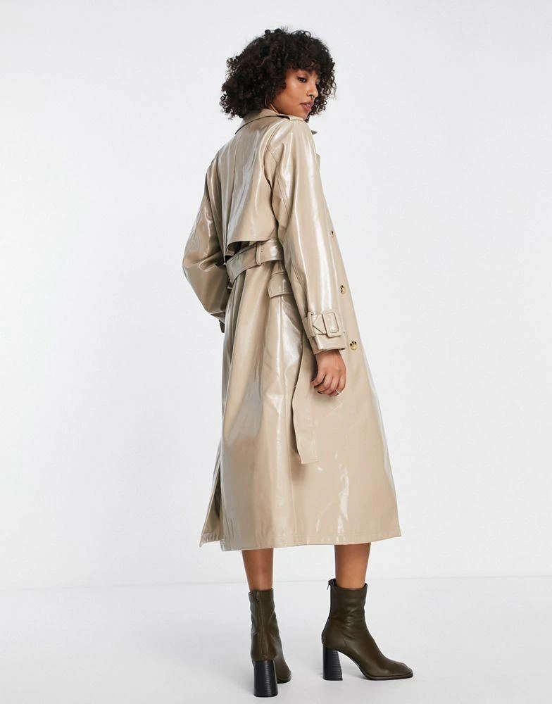 Beige Cotton Belted Trench Coat main image 0
