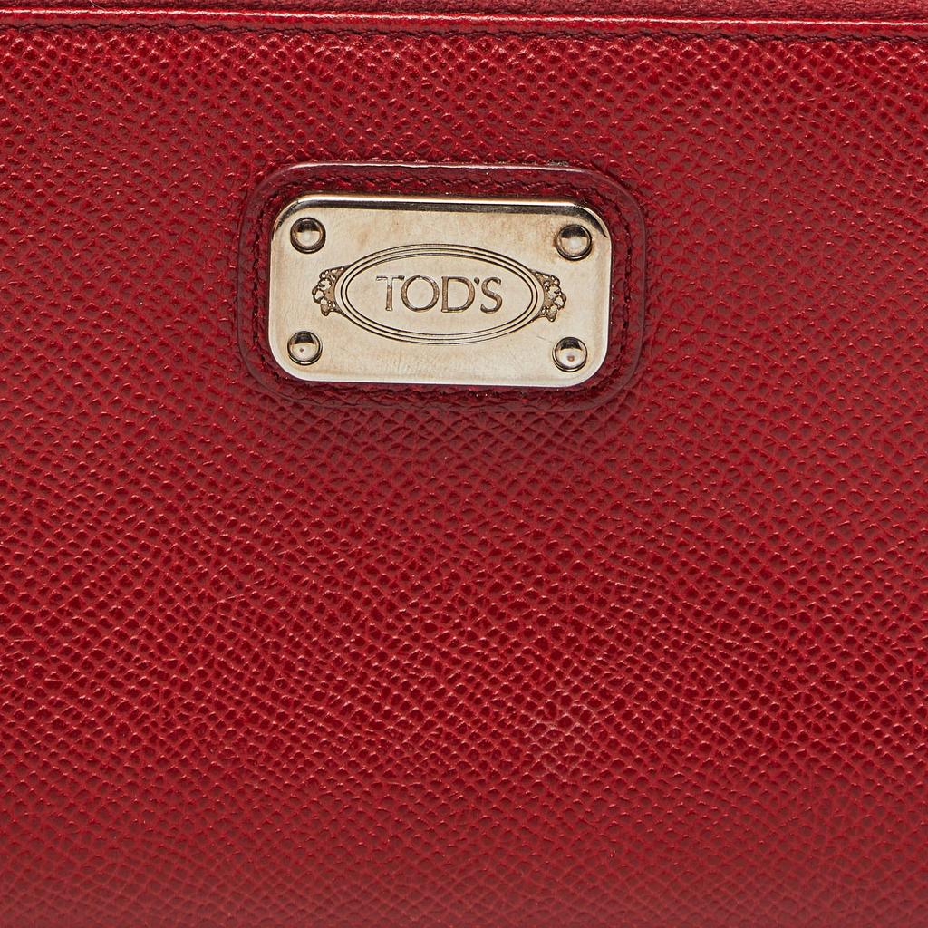【関税＆送料込み】Tod'S Wallets Tod's Tod's Red Leather Zip Around Wallet - Wallets