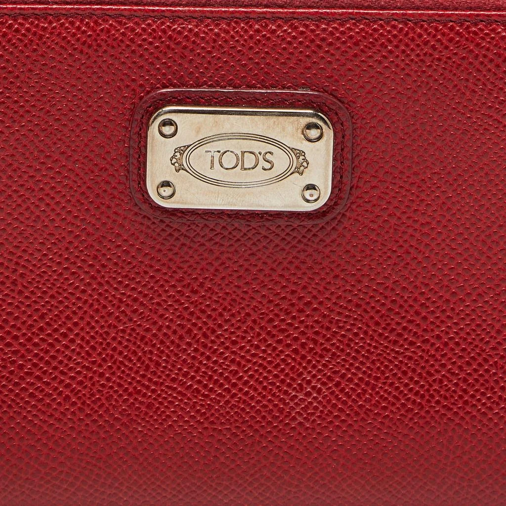 Tod's Tod's Red Leather Zip Around Wallet 5