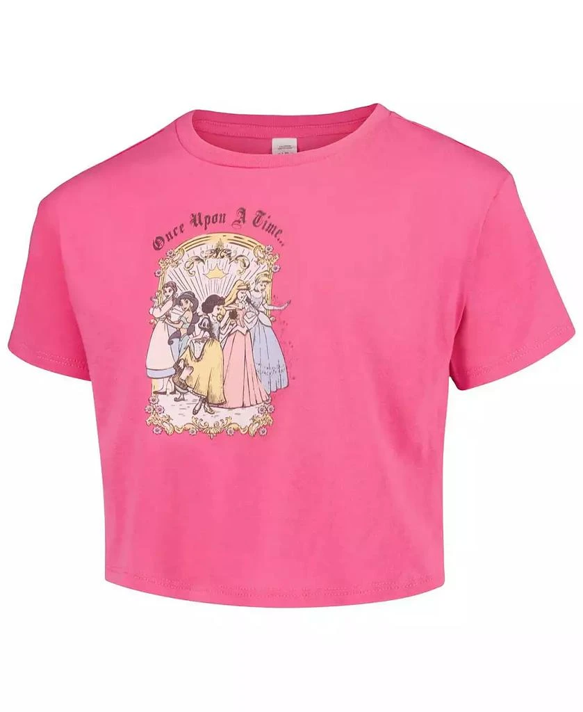 Mad Engine Big Girls Pink Distressed Disney Princess Vintage-Like Cropped T-shirt 3