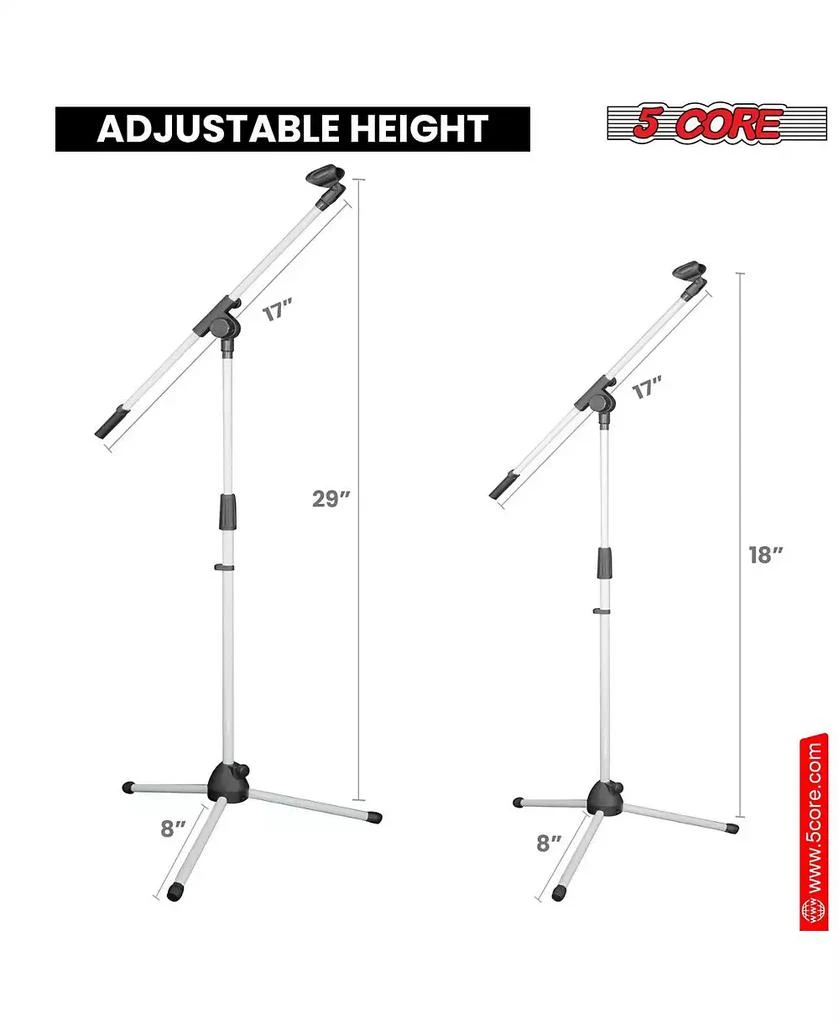 5 Core Microphone Stand Floor 4 Pcs Adjustable w Extending Telescoping Boom Arm 3