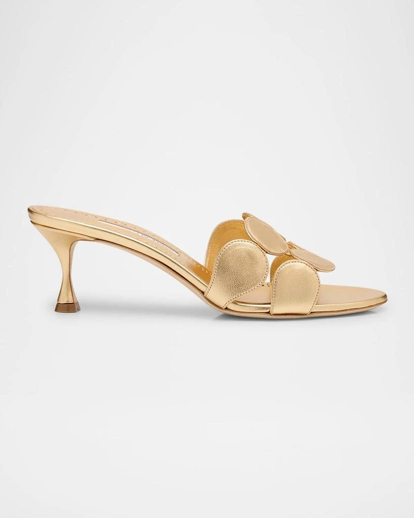 Manolo Blahnik Haribalmu Metallic Stiletto Slide Sandals 1