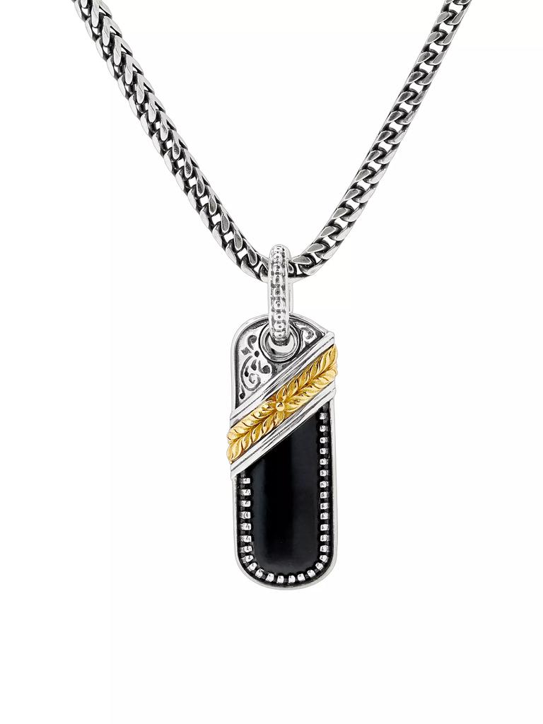 Konstantino Laconia Sterling Silver, 18K Yellow Gold & Onyx Pendant