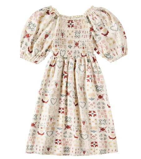 Rylee + Cru Della balloon-sleeve linen-blend dress 4
