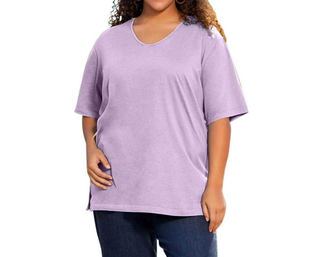 On The Plus Side On The Plus Side - Side Cotton Short Sleeve Tee - Plus 1