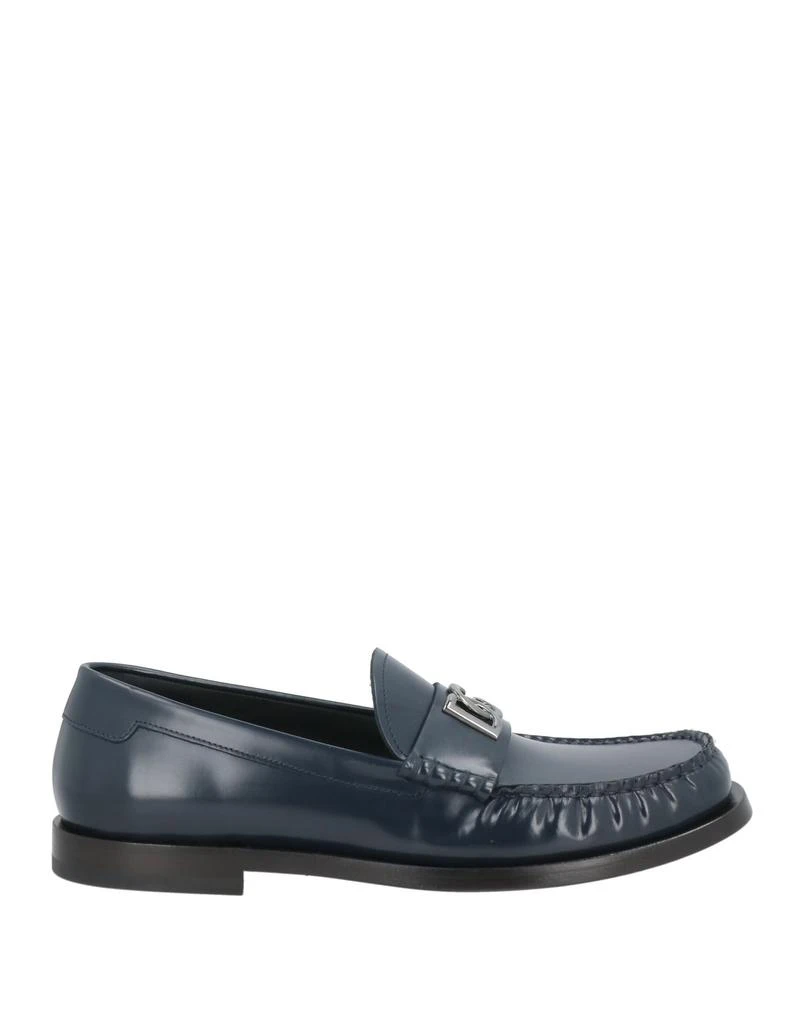 Dolce & Gabbana Blue Logo Cotton Loafers Formal Dress Shoes