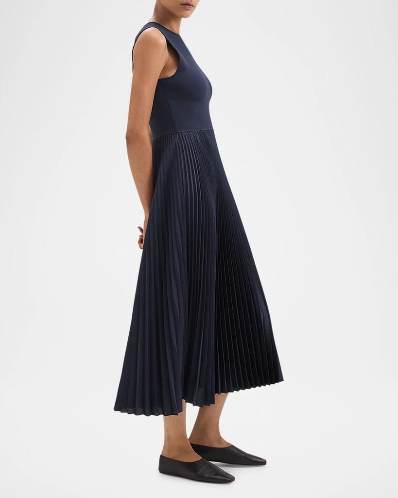 Theory Combo Satin Pleated Dress 4