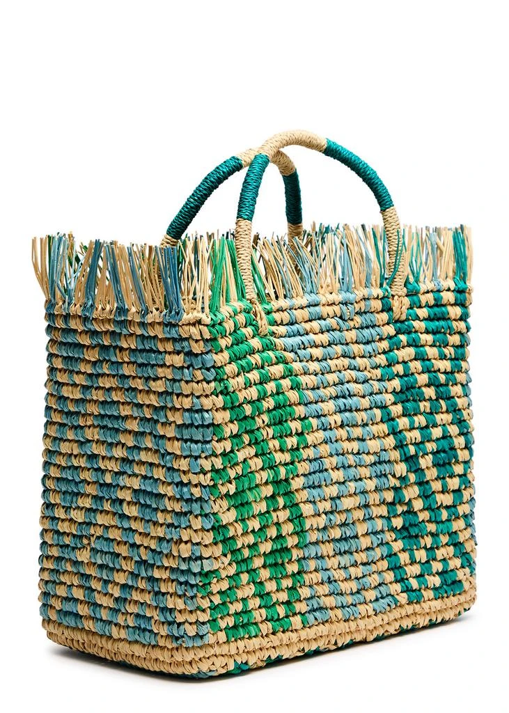 Sensi Studio Canasta fringed woven straw tote  2