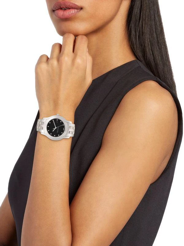 G Class Stainless Steel & 0.072 TCW Diamond Bracelet Watch  display picture 3