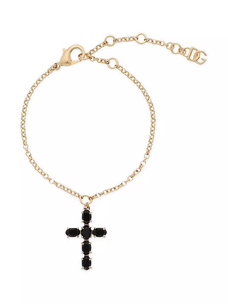 Dolce & Gabbana Goldtone &amp; Glass Crystal Cross Pendant Necklace 1