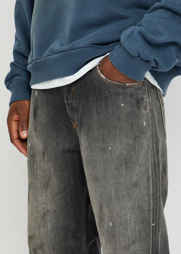 パンツ Acne Studios Paint Jeans Acne Studios Paint-splatter straight-leg jeans - Jeans