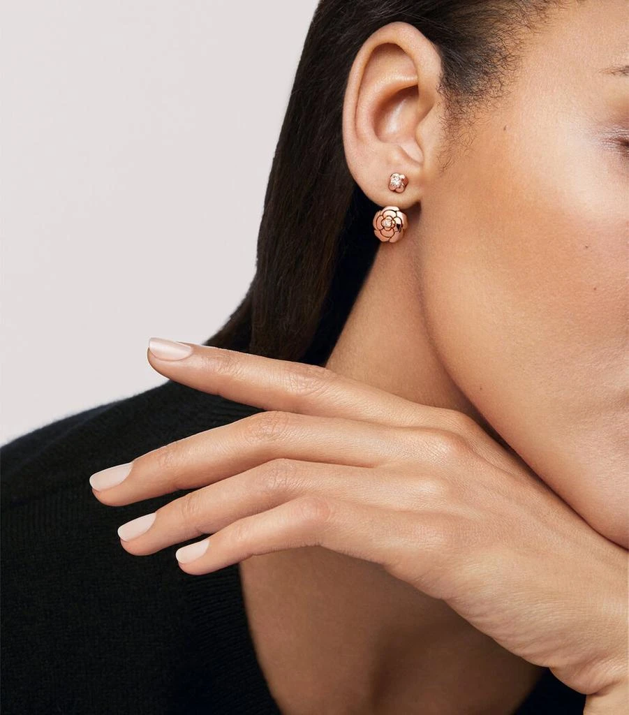 Chanel Rose Gold and Diamond Camélia Single Earring 4