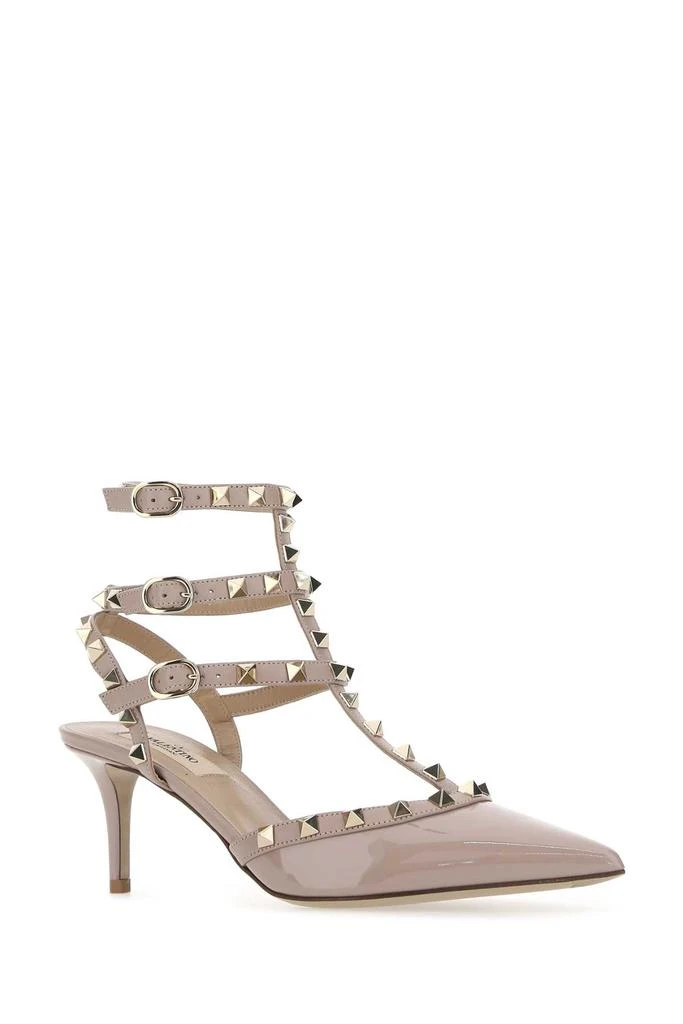 Valentino Antiqued Pink Leather Rockstud Pumps 2