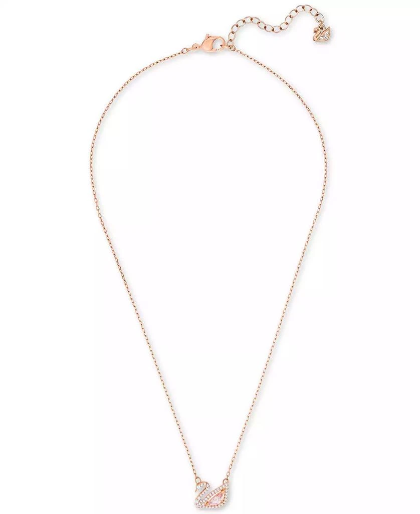 Swarovski Rose Gold-Tone Crystal Swan Pendant Necklace, 14-7/8" + 2" extender 2