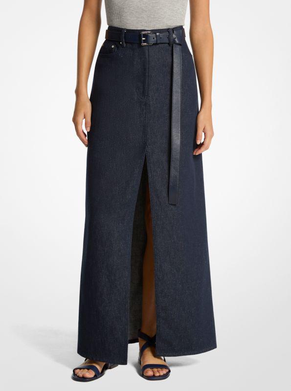 Michael Kors Linen Denim Maxi Skirt