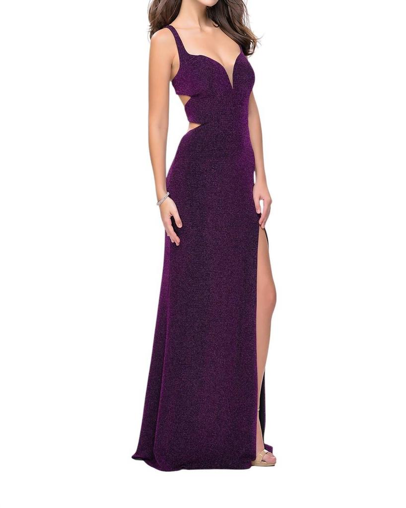 La Femme La Femme - Plunging Sweetheart Jersey Gown