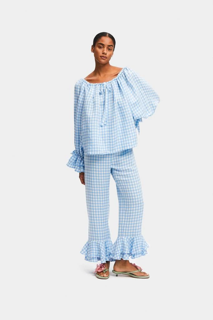 Sleeper Cha-Cha Linen Lounge Set in Blue Vichy 2