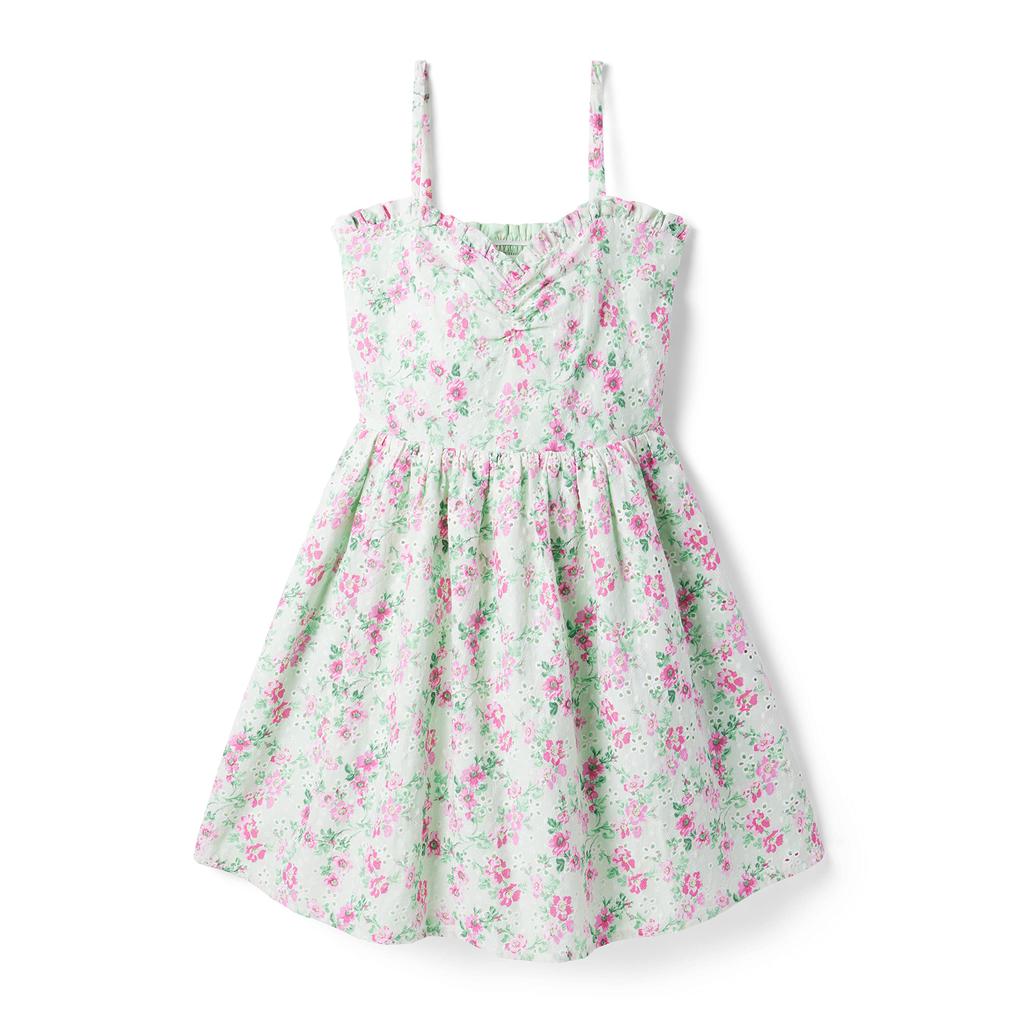 Janie and Jack Mint Floral Dress (Big Kids)