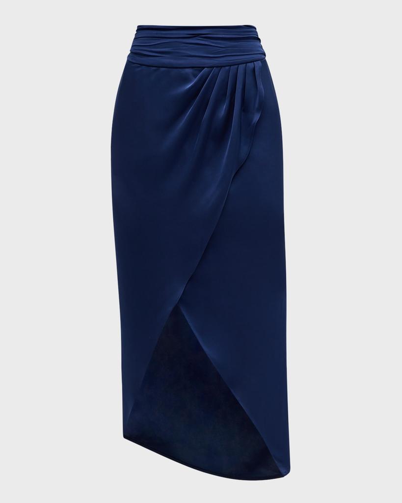 Ramy Brook Zula Draped Satin Skirt