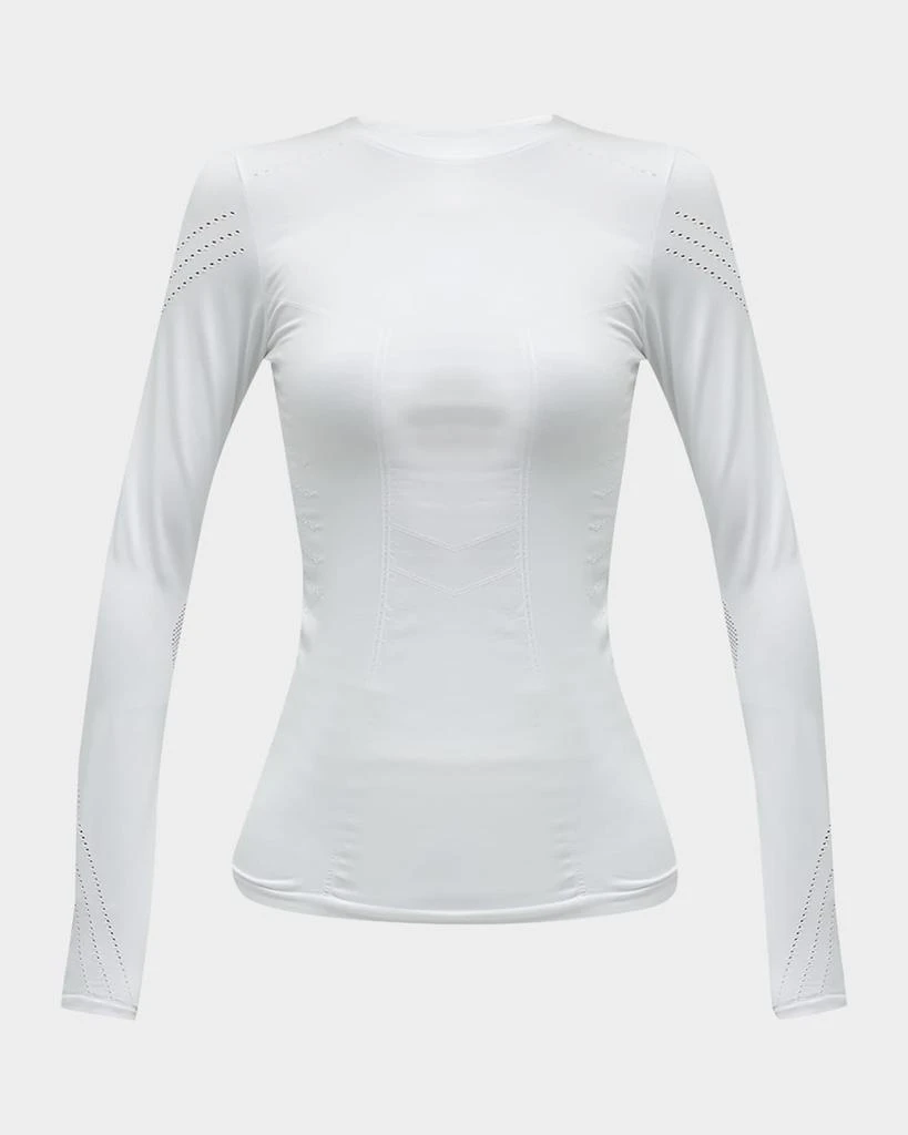 Blanc Noir Magnetic Long-Sleeve Mesh Top 1