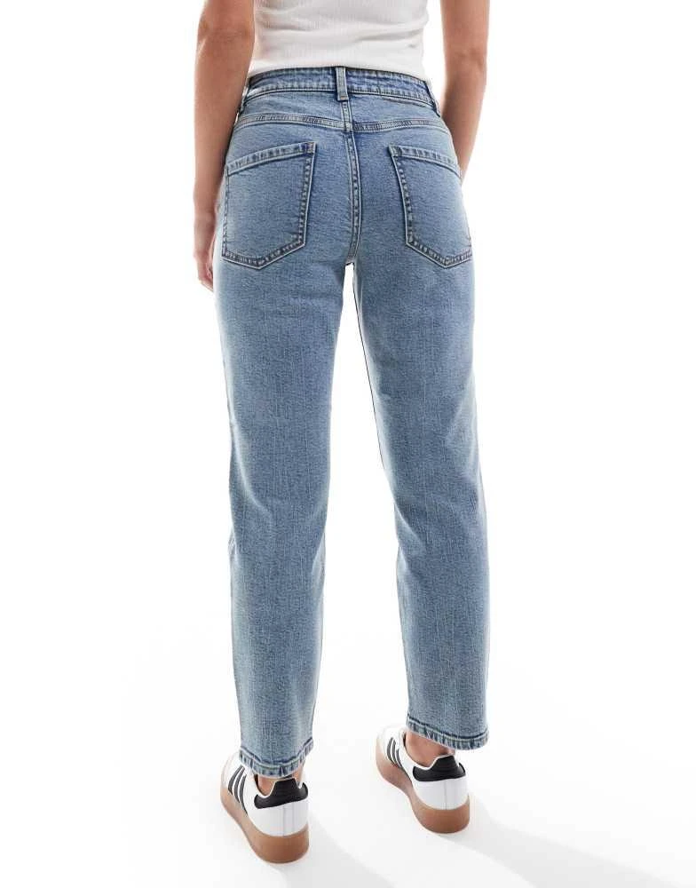ASOS ASOS DESIGN Petite slim fit comfort mom jeans in mid blue 4