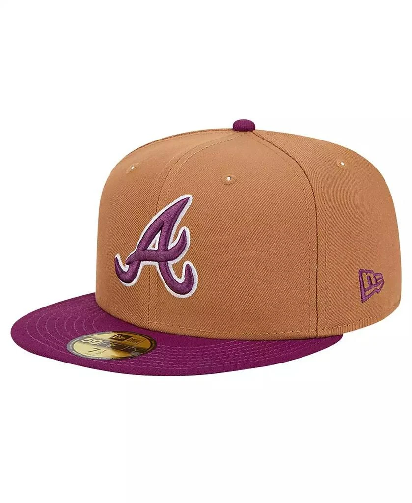New Era Men's Brown/Purple Atlanta Braves Two-Tone Color Pack 59FIFTY Fitted Hat 1