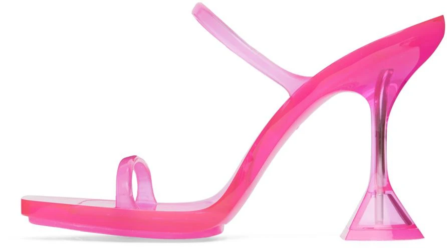 Amina Muaddi Pink Brito Slipper Heeled Sandals 3