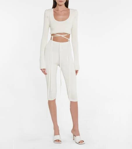 Christopher Esber Ribbed-knit crop top 2