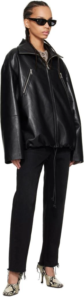 Nanushka Black Aiman Faux-Leather Jacket 4