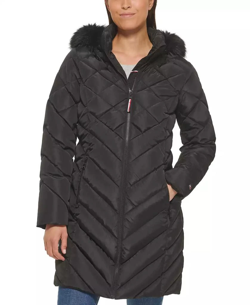 Tommy Hilfiger Women's Faux-Fur-Trim Hooded Puffer Coat 2