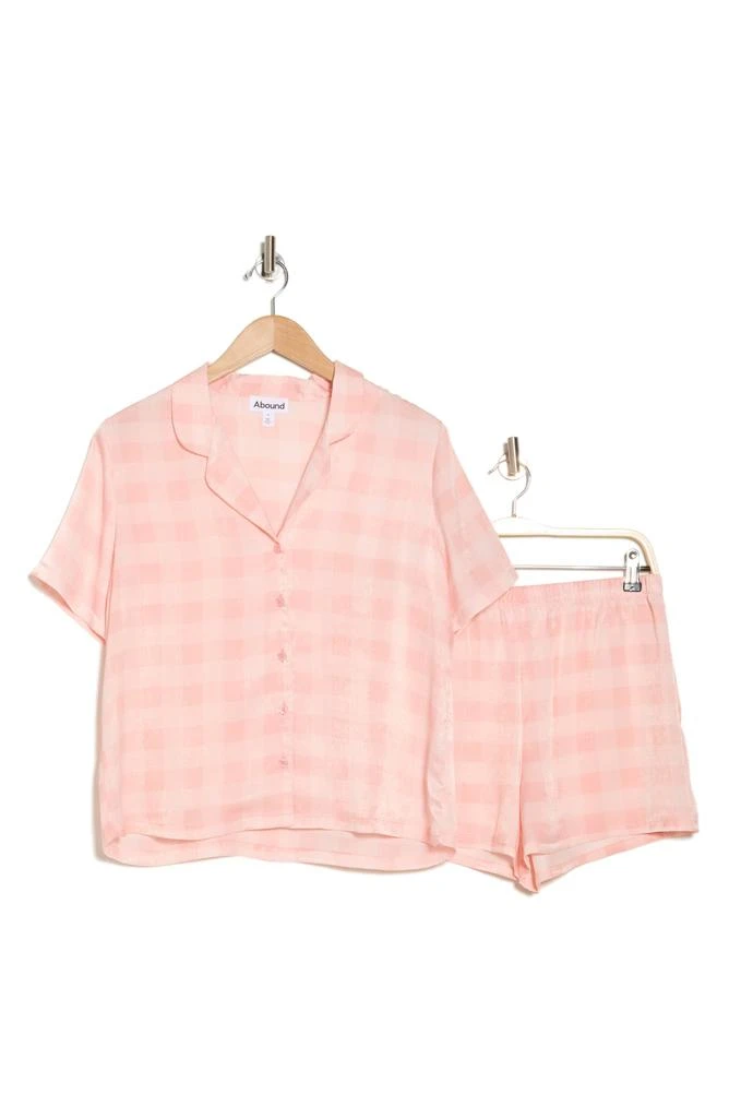 Abound Satin Button-Up Shirt & Shorts Pajamas 3