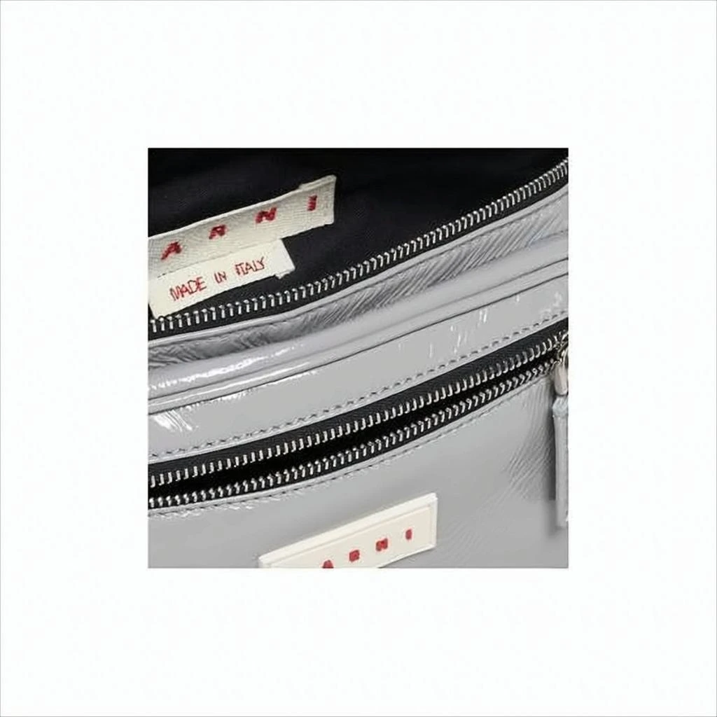 Marni Glossy Belt Bag with Structured Silhouette and Zip Compartments 5