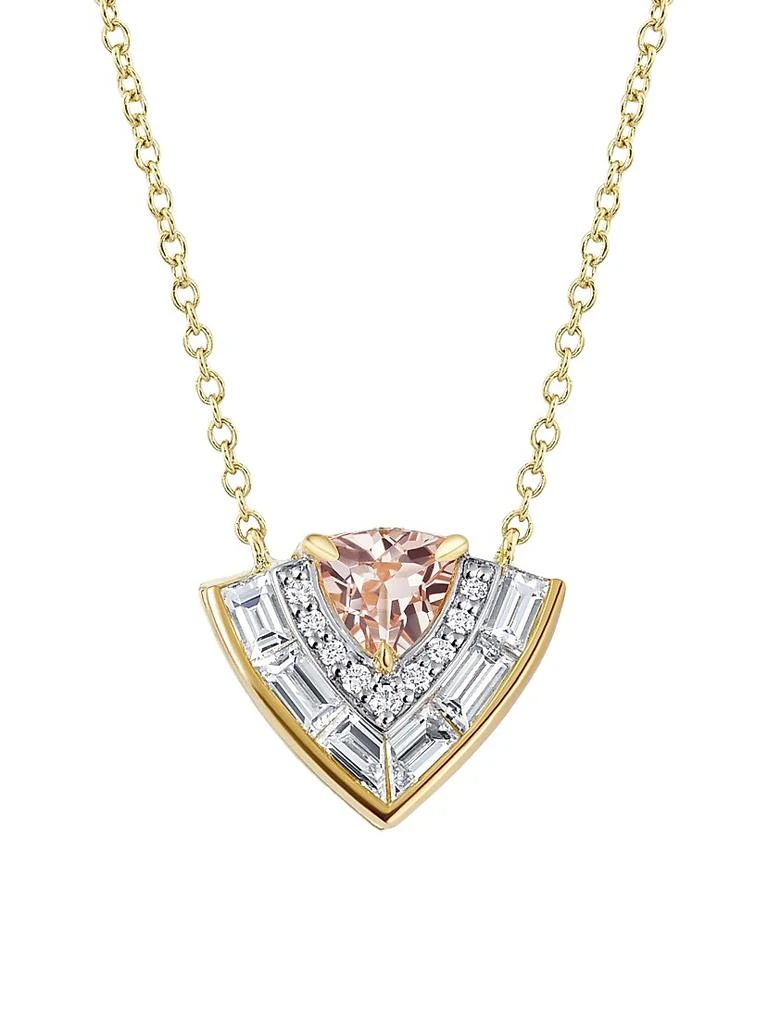 Emily P. Wheeler Signature 18K Yellow Gold, Morganite & Diamond Tiered Pendant Necklace 1