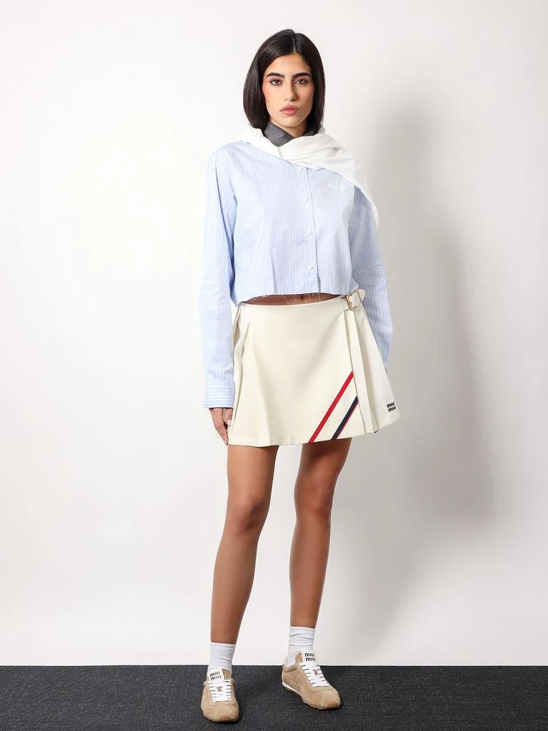 Miu Miu Plissé wool and mohair skirt 2