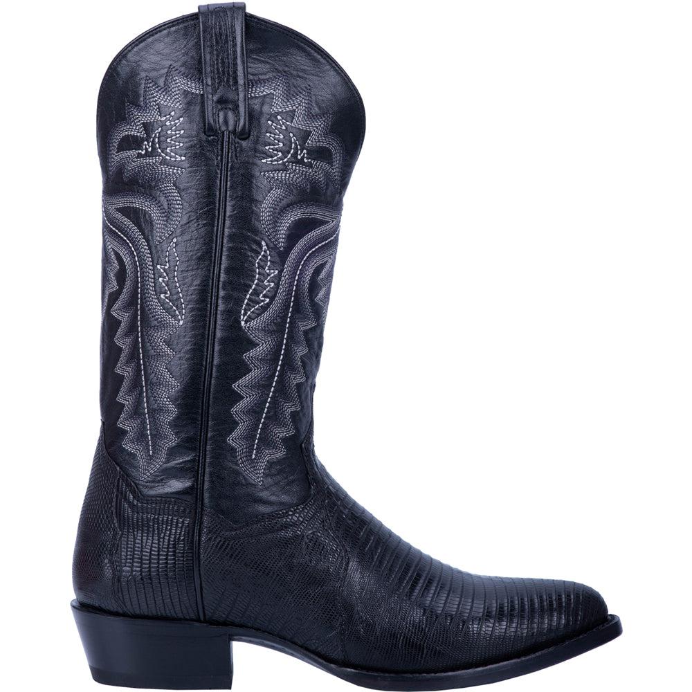 Dan Post Boots Winston Lizard Embroidered Round Toe Pull On Cowboy Boots