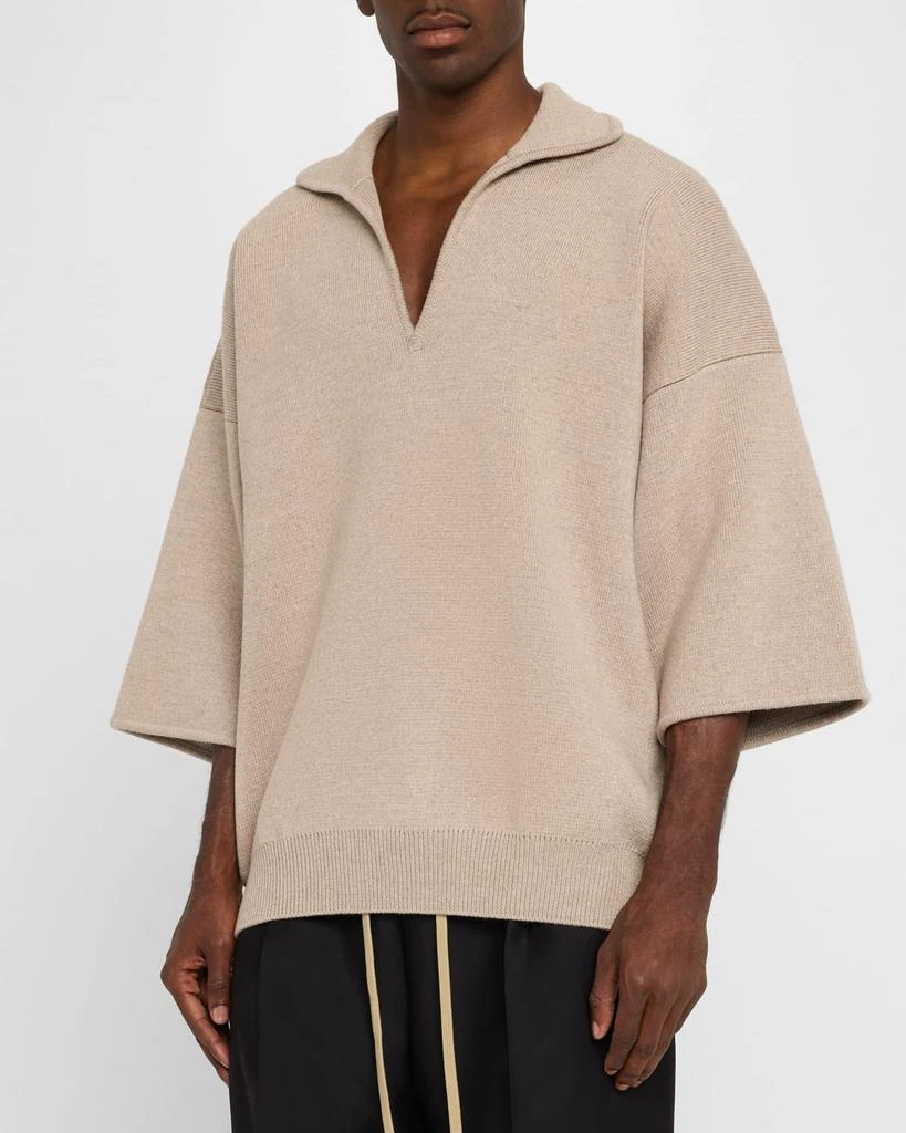 Fear of god Men's Wool Boucle Polo Sweater 4