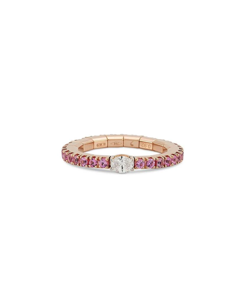 Roberto Demeglio 18K Rose Gold Extensible by Demeglio Diamond Oval 
Pink Sapphire Stretch Band 1