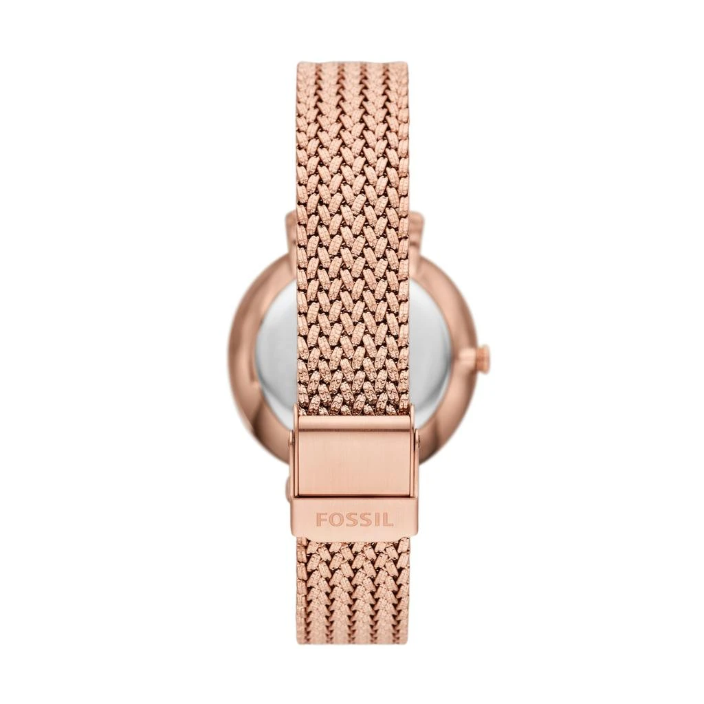 Fossil Jacqueline Three-Hand Date Rose Gold-Tone Stainless Steel Mesh Watch - ES5322 3