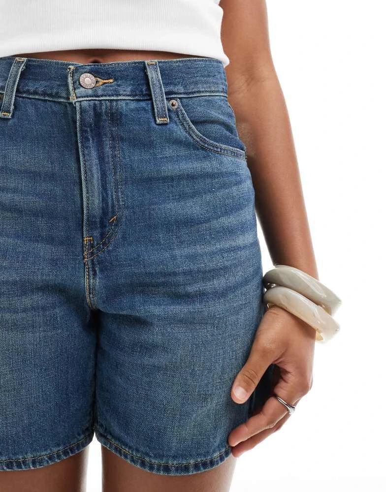 Levi's Levi's high waisted baggy denim shorts in mid blue 3