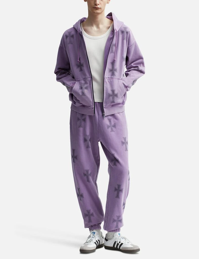 UNKNOWN WASHED PURPLE BLACK RHINESTONE HOODIE 5