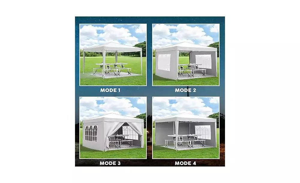 Flynama 10x10ft Folding Canopy with 4 Removable Sidewalls Outdoor Event Shelter UPF 50 Plus Gazebo Tent 4