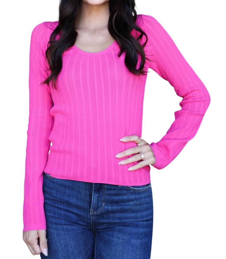SCALA Scala - Lace Long Sleeve U-neckline Top