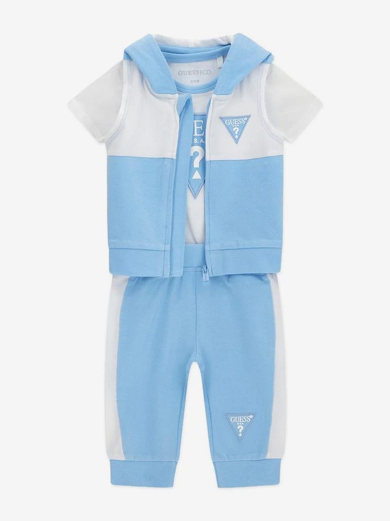 GUESS Guess Baby Boys 3 Piece Bodysuit Set in Blue