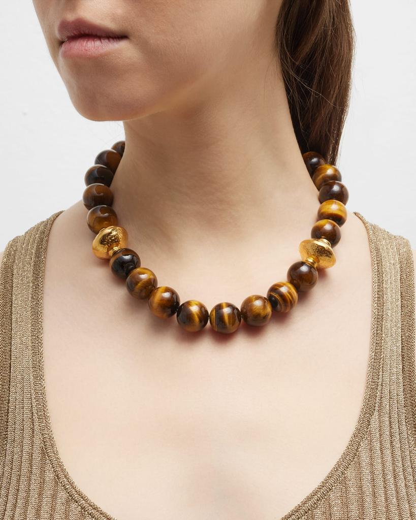 Devon Leigh Round Beaded Gold Accent Necklace