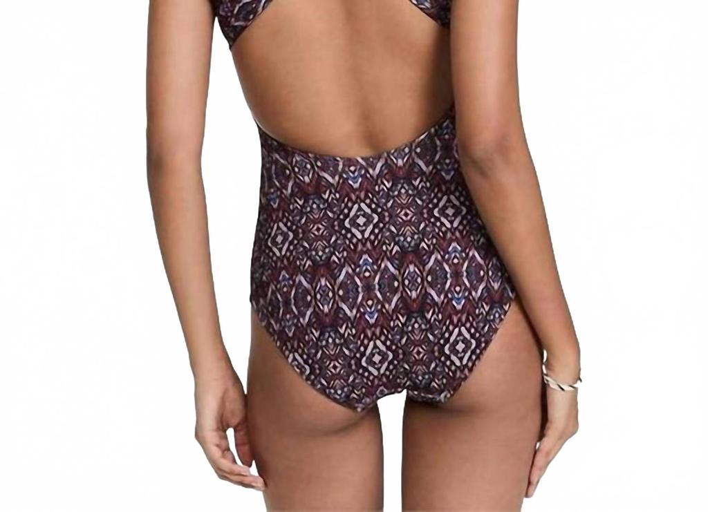 Shoshanna High Neck One Piece In Jet Multi
